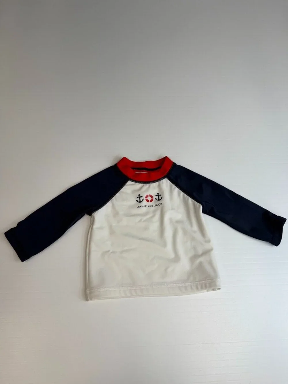 Janie And Jack Rash Guard Baby 3 Month Anchor UPF Beach Pool Swim Shirt Party Ex